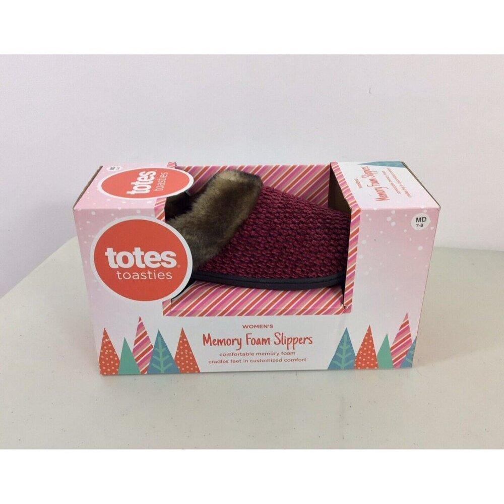 Totes Slippers Memory Foam Womens 8 NEW
